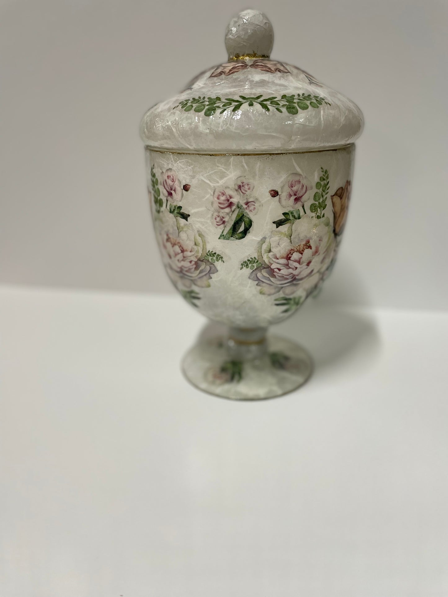 Rose large candy dish/apothecary jar